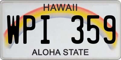 HI license plate WPI359