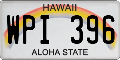 HI license plate WPI396