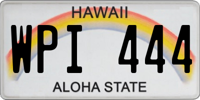 HI license plate WPI444
