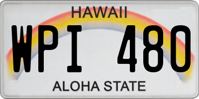 HI license plate WPI480