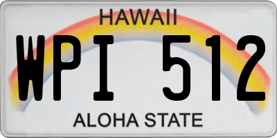 HI license plate WPI512