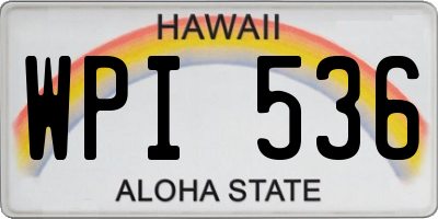 HI license plate WPI536
