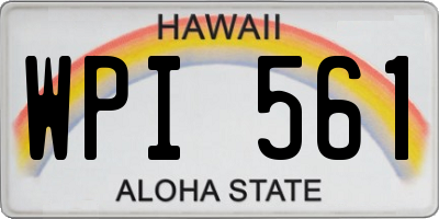 HI license plate WPI561