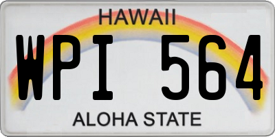 HI license plate WPI564