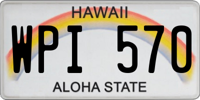 HI license plate WPI570