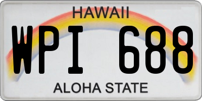 HI license plate WPI688