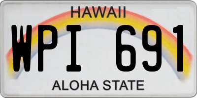 HI license plate WPI691