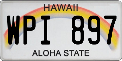 HI license plate WPI897