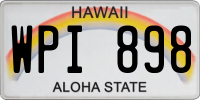 HI license plate WPI898