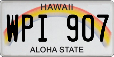 HI license plate WPI907