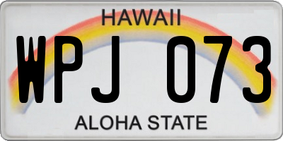 HI license plate WPJ073