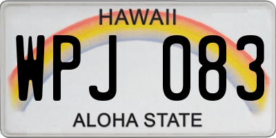 HI license plate WPJ083