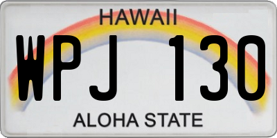HI license plate WPJ130