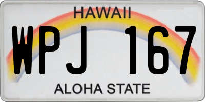 HI license plate WPJ167
