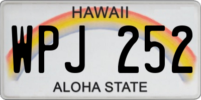 HI license plate WPJ252