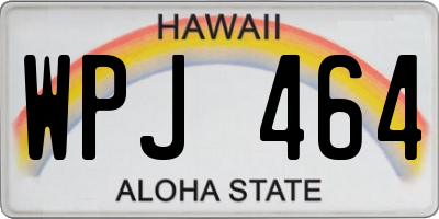 HI license plate WPJ464