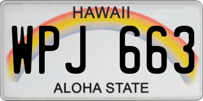 HI license plate WPJ663