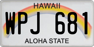 HI license plate WPJ681