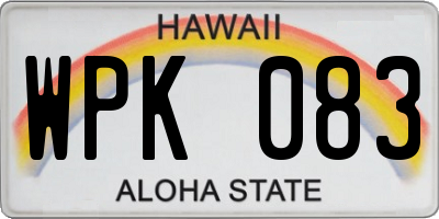 HI license plate WPK083