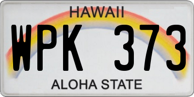 HI license plate WPK373