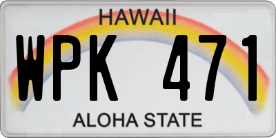 HI license plate WPK471