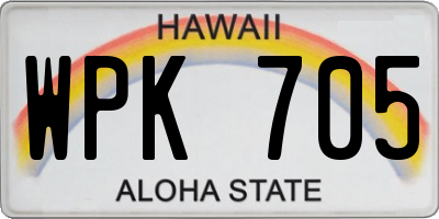 HI license plate WPK705