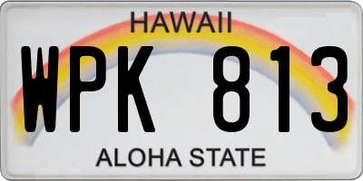 HI license plate WPK813