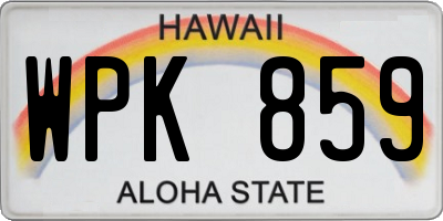 HI license plate WPK859