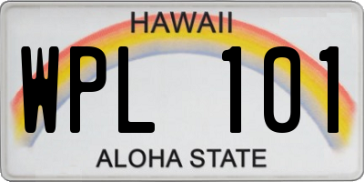 HI license plate WPL101