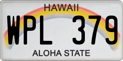 HI license plate WPL379