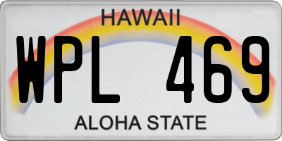HI license plate WPL469