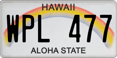 HI license plate WPL477