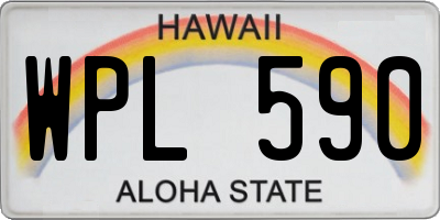 HI license plate WPL590