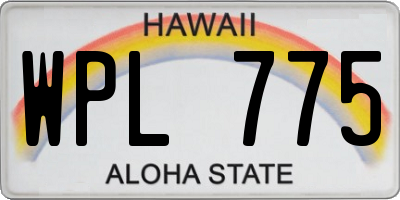 HI license plate WPL775