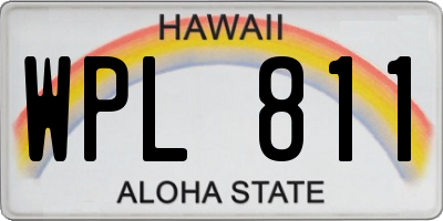HI license plate WPL811