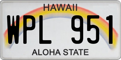 HI license plate WPL951