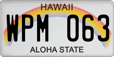 HI license plate WPM063