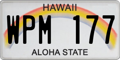 HI license plate WPM177