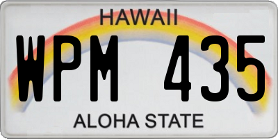 HI license plate WPM435