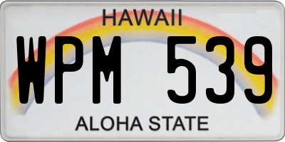 HI license plate WPM539