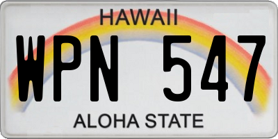 HI license plate WPN547