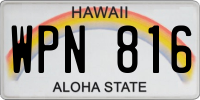 HI license plate WPN816