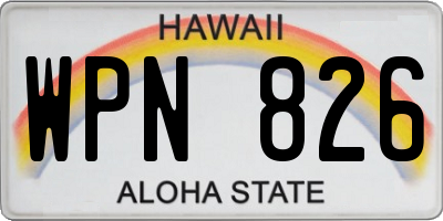 HI license plate WPN826