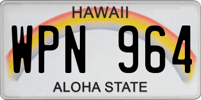 HI license plate WPN964
