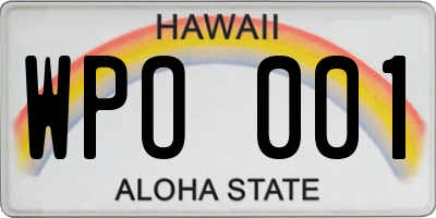 HI license plate WPO001