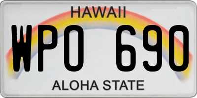HI license plate WPO690