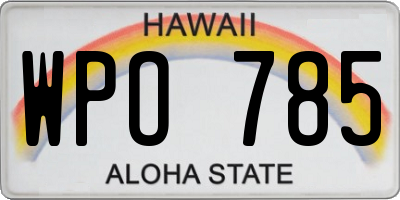 HI license plate WPO785