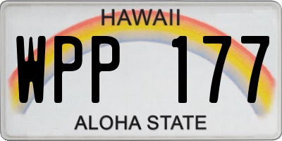 HI license plate WPP177