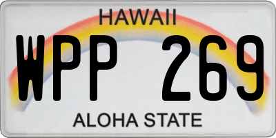 HI license plate WPP269
