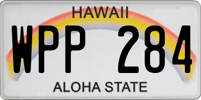HI license plate WPP284